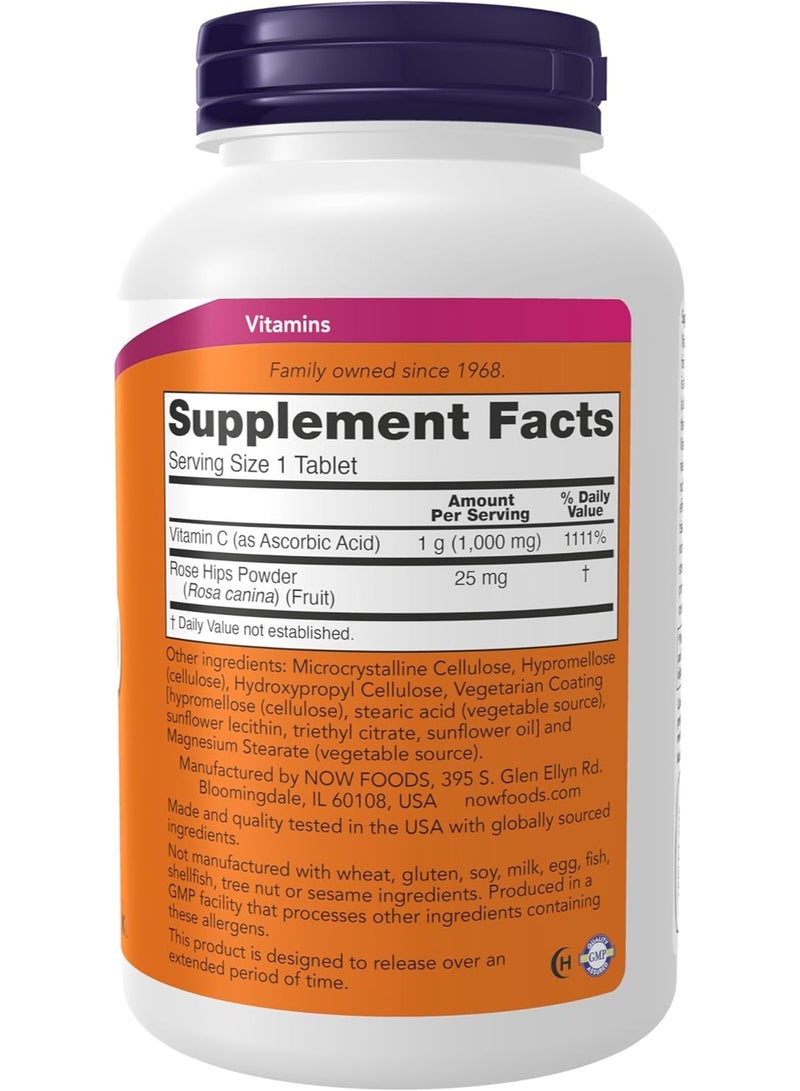 now Vitamin C 1000 mg With Rose Hips Sustained Release Tablets 250's - Image 2